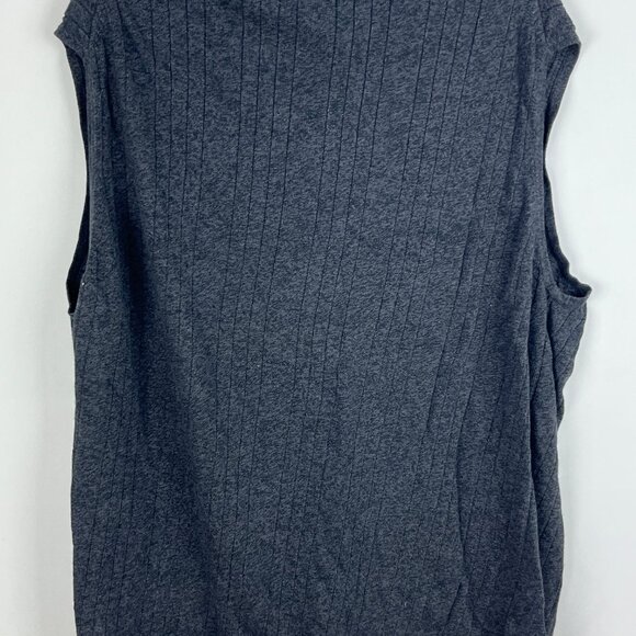 Izod Sweater Vest Size 2XLT Gray Sleeveless V Neck Striped Stretch Cotton Rayon - Picture 6 of 9